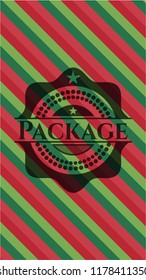 Package christmas emblem.