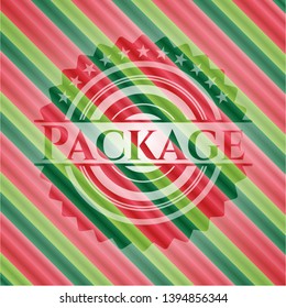 Package christmas emblem. Vector Illustration. Detailed.