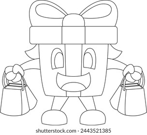 Paquete Navidad Shopping Vector Ilustración de arte gráfico