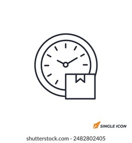 package clock icon vector illustration. package clock symbol isolated on white background.