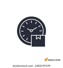 package clock icon vector illustration. package clock symbol isolated on white background.