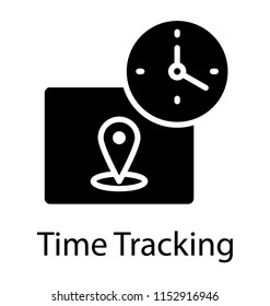 
Package with clock symbolising timely delivered icon
