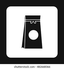 Package with coffee icon in simple style isolated on white background. Packaging symbol vector illustration