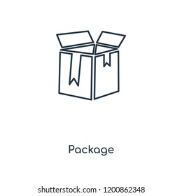 Package concept line icon. Linear Package concept outline symbol design. This simple element illustration can be used for web and mobile UI/UX.