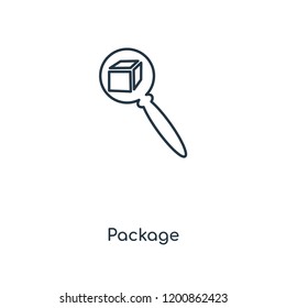 Package concept line icon. Linear Package concept outline symbol design. This simple element illustration can be used for web and mobile UI/UX.