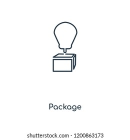 Package concept line icon. Linear Package concept outline symbol design. This simple element illustration can be used for web and mobile UI/UX.