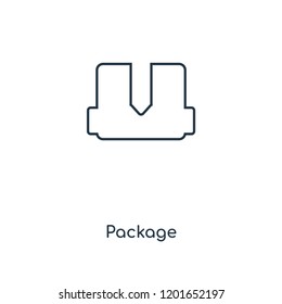 Package concept line icon. Linear Package concept outline symbol design. This simple element illustration can be used for web and mobile UI/UX.