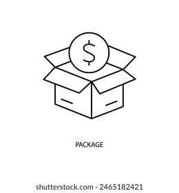 package concept line icon. Simple element illustration. package concept outline symbol design.