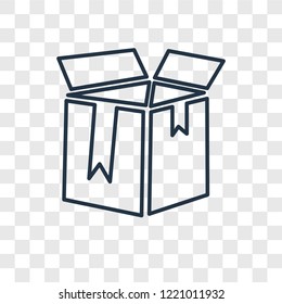 Package concept vector linear icon isolated on transparent background, Package concept transparency concept in outline style