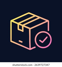 Package confirmed delivery icon with gradient design. Icon symbol illustration