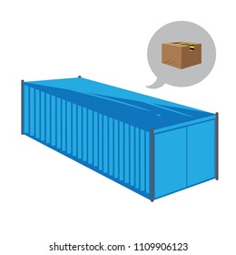 Package in the container. Box Expedition Icon Illustration. Logistic Icon, Vector Illustration.