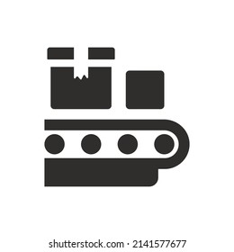 Icono del transportador de paquetes en fondo blanco