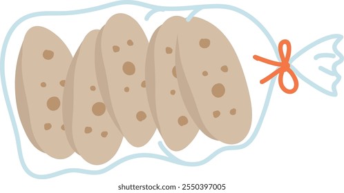Package With Cookies Vector Illustration