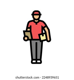 package courier color icon vector. package courier sign. isolated symbol illustration