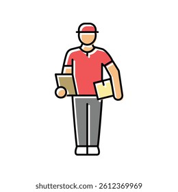 package courier color icon vector. package courier sign. isolated symbol illustration