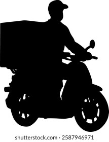 Package courier silhouette illustration vector design.