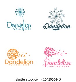 package dandelion logo template vector