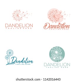 package dandelion logo template vector