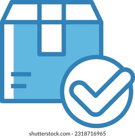 Package Delivered Blue Icon, Vector