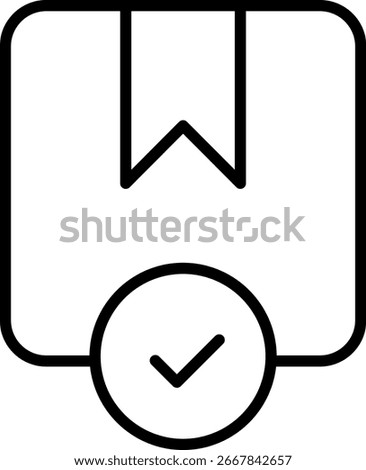 Package Delivered Icon: Box with Check Mark Symbol