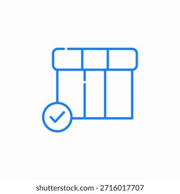 Vector de signo de icono de paquete entregado