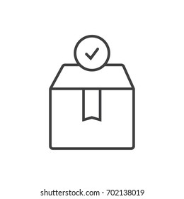 Package delivered line icon.