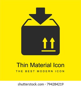 Package delivery bright yellow material minimal icon or logo design