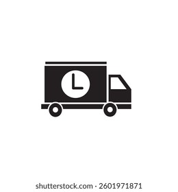 package delivery car icon and there is also a clock icon which indicates the package delivery is on time