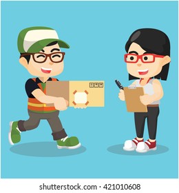 package delivery cartoon illustration