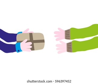 Package delivery, drawing vector graphics