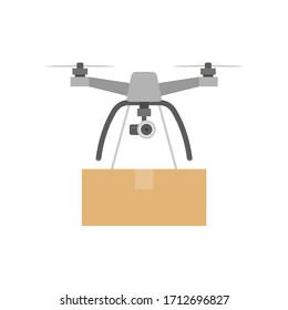 Avión de entrega de paquetes, servicio de transporte aéreo de entrega rápida. Estilo plano. aislado sobre fondo blanco