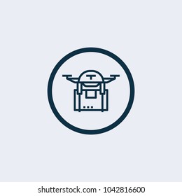 Package delivery drone icon