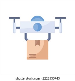 Package delivery drone icon. Vector illustration