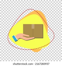 package, delivery, expedition, Vector illustration in pastel color and transparent background (png)