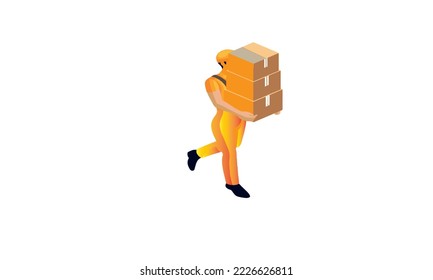 
Paketzustellung. Schnelles Lieferservice-Konzept. Vektorgrafik