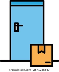 Paketzustellung an der Haustür Symbol