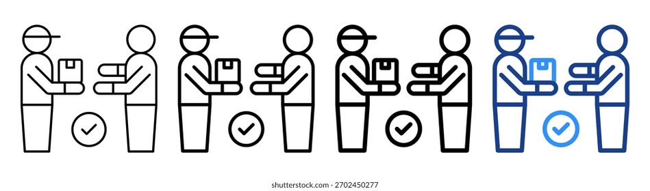 Package Delivery Icon Different Outline Collection Set