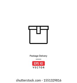 Package Delivery Icon. Ecommerce Isolated On White Background. With Line Style. Delivery Icon. EPS10 - Vector