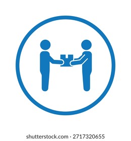 Icono de entrega del paquete. Servicio de Entrega e Intercambio.