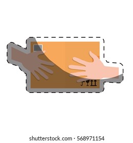 package delivery icon image sticker vector illustration design 