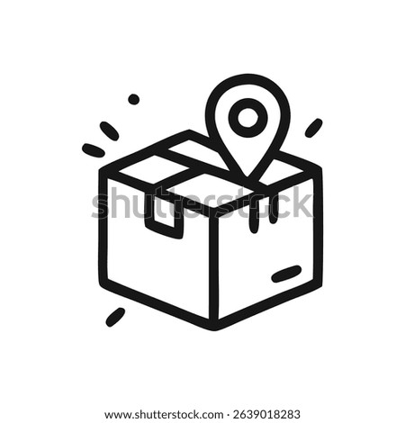 Package Delivery Icon with Location Pin – Shipping and Tracking Symbol
