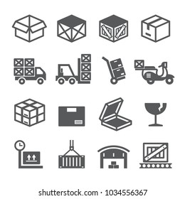 Package delivery icon set