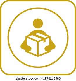Package delivery Icon, Technology icon - delivery boy icons, logo, E commerce, packaging