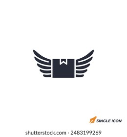 Paketzustellungs-Symbol Vektorillustration. Paketzustellungs-Symbol auf weißem Hintergrund.