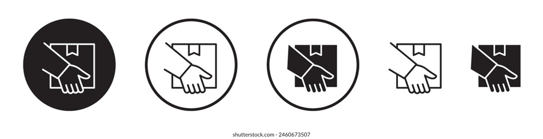Colección de iconos de entrega de paquetes. Símbolos de manipulación de paquetes y regalos. Iconos de caja y entrega en estilo dual.