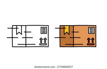 Illustration zur Paketzustellung, sehr geeignet für die Verwendung in verschiedenen Designanforderungen wie Poster, Banner, Web, Anwendungen, Social-Media-Vorlagen und andere.