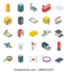 Package Delivery Isometric Icons Pack