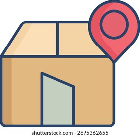package delivery location linear color icon design
