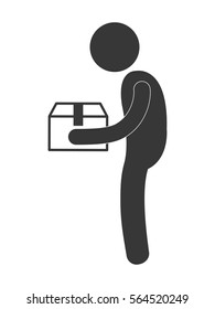 package delivery and logistics related pictogram icon image vector illustration design 
