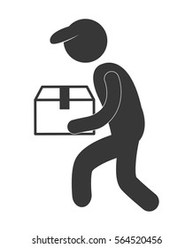 package delivery and logistics related pictogram icon image vector illustration design 